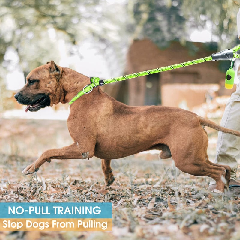 BAAPET 6 Feet Slip Lead Dog Leash Anti-Choking with Upgraded Durable Rope Cover and Comfortable Padded Handle for Large, Medium, Small Dogs Trainning with Poop Bags and Dispenser (Green) - Image 5